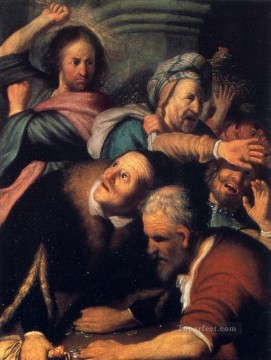 レンブラント・ファン・レイン Painting - 両替商を神殿から追い出すキリスト 1626年 レンブラント